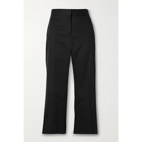 THE ROW Cotton/cashmere Black Bapri Cropped Cotton-Blend Straight-Leg Pants 12 - Picture 2 of 13